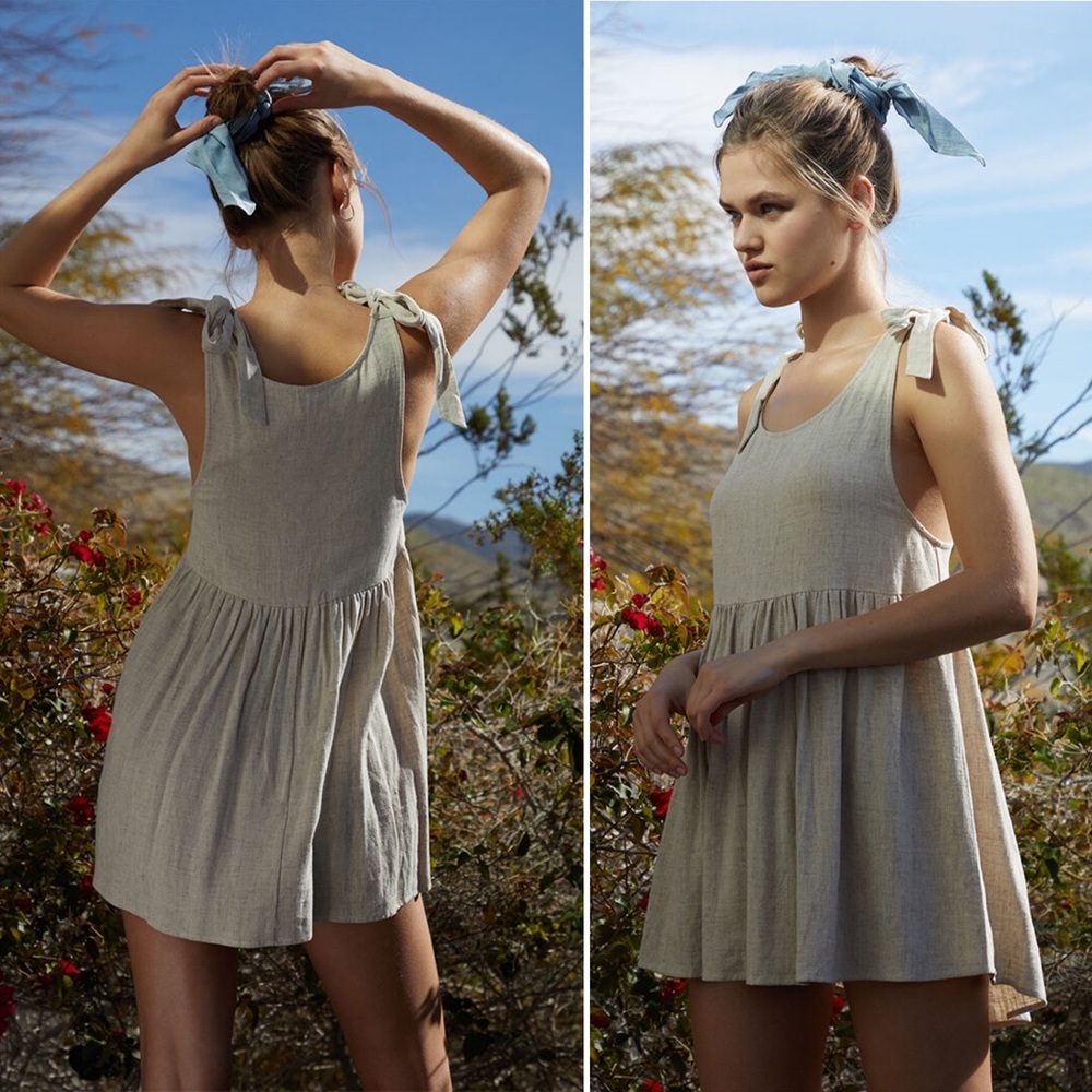 Urban Outfitters Lottie Moss Linen Tie Dress